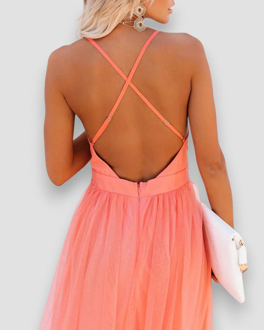 Marla – Backless Chiffon Maxi Dress for Women