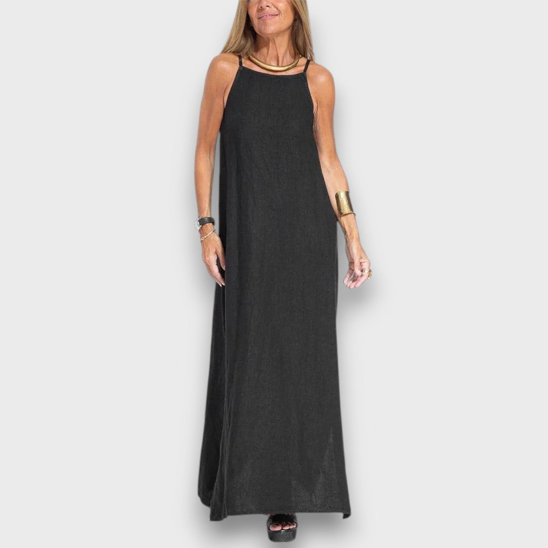 Sena – Linen Dress with Side Slit