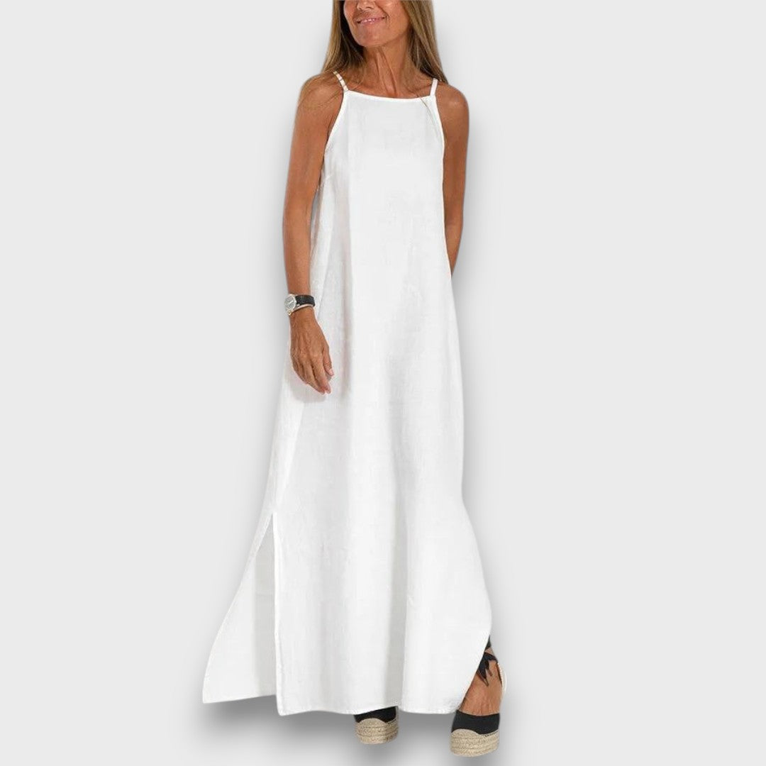 Sena – Linen Dress with Side Slit