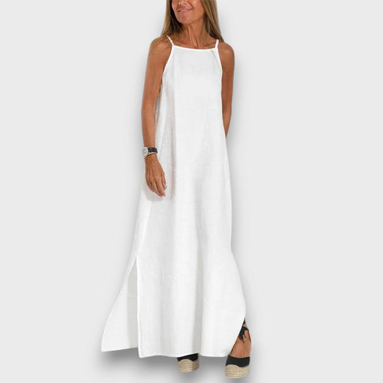 Sena – Linen Dress with Side Slit