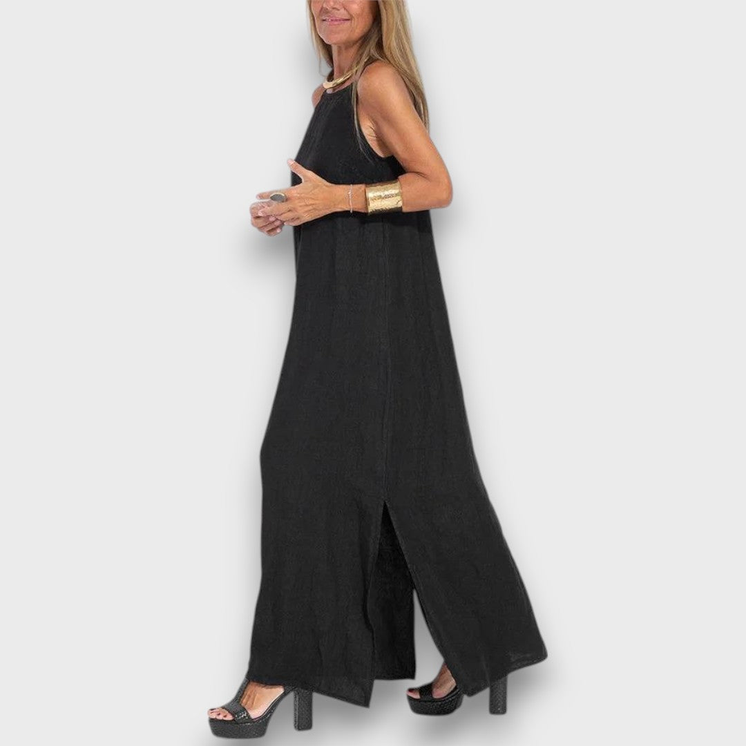 Sena – Linen Dress with Side Slit