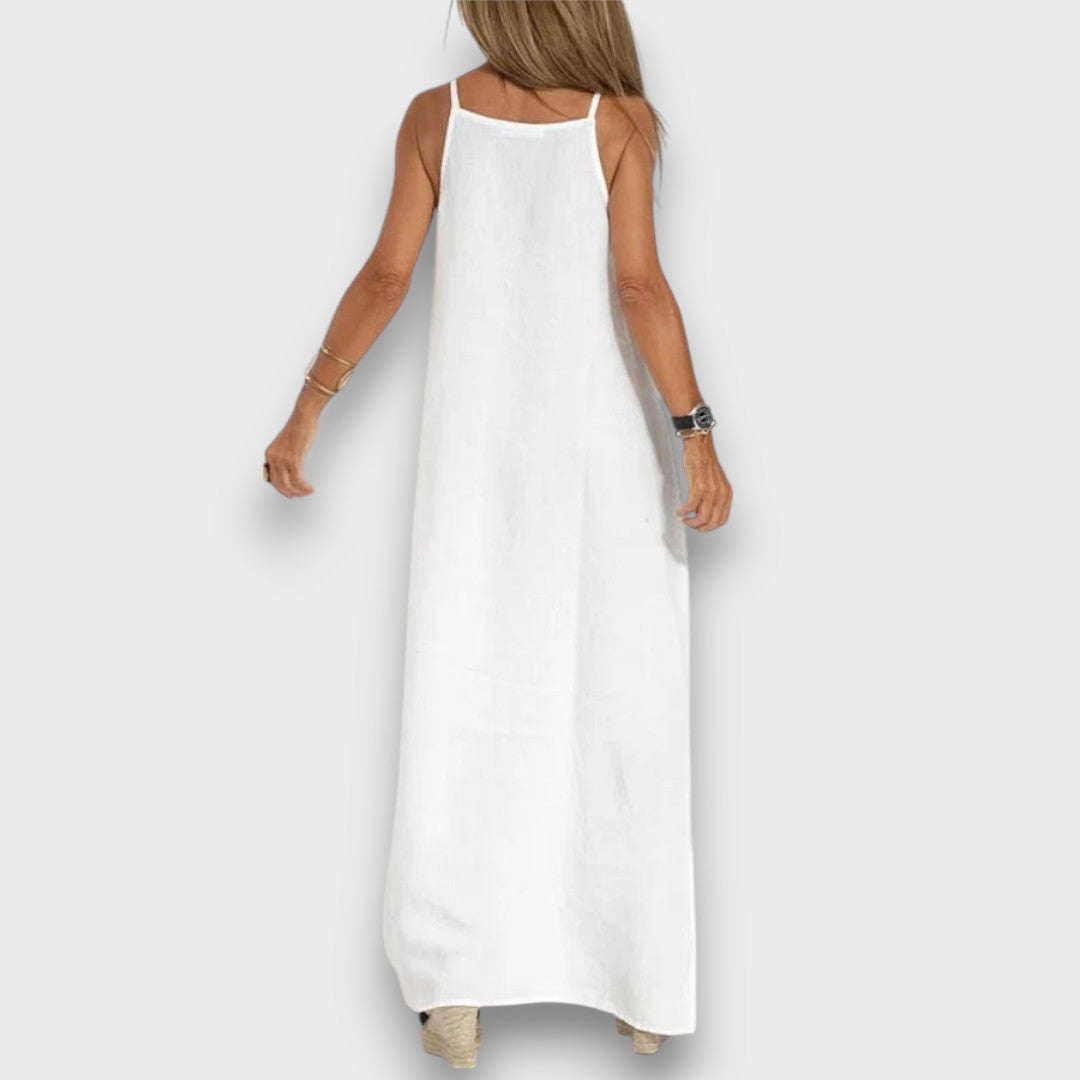 Sena – Linen Dress with Side Slit