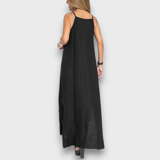 Sena – Linen Dress with Side Slit