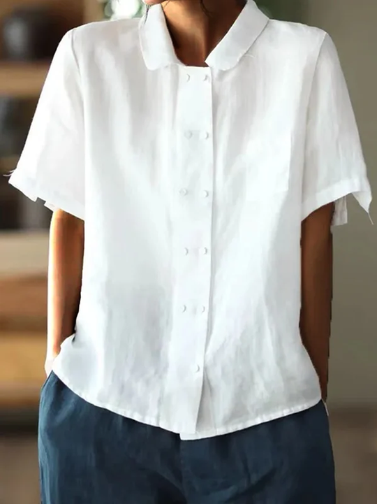 Ever – Classic Linen Short-Sleeve Shirt for Women