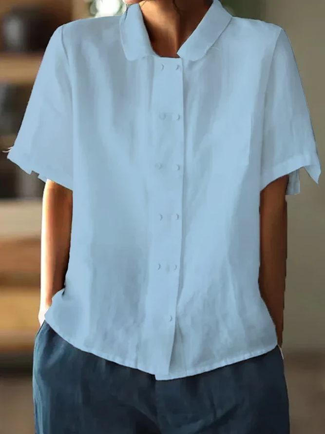 Ever – Classic Linen Short-Sleeve Shirt for Women