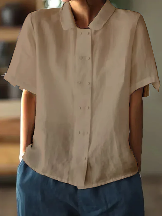 Ever – Classic Linen Short-Sleeve Shirt for Women
