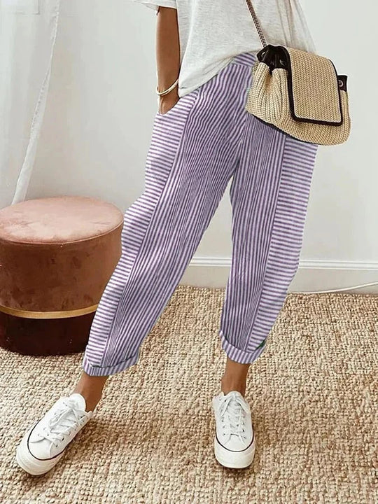 Gigliola – Striped Cotton Joggers for Women