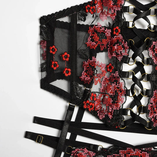 Eloise - Embroidered Seduction Lingerie Set
