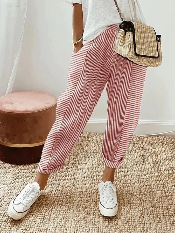Gigliola – Striped Cotton Joggers for Women