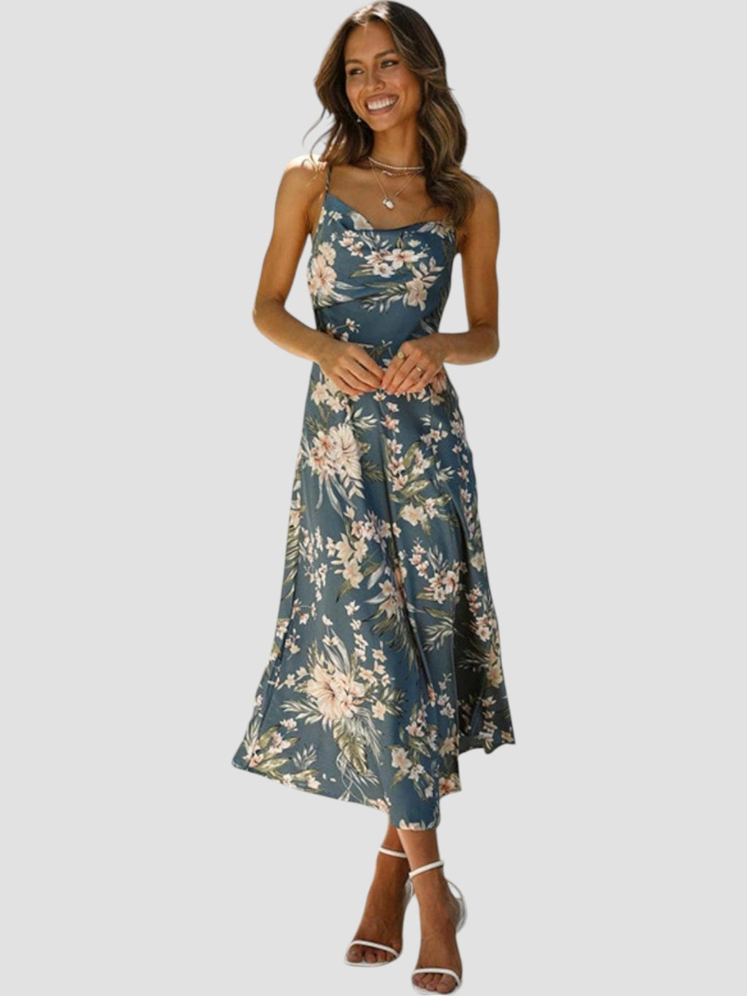 Luella – Floral Print Midi Dress for Women