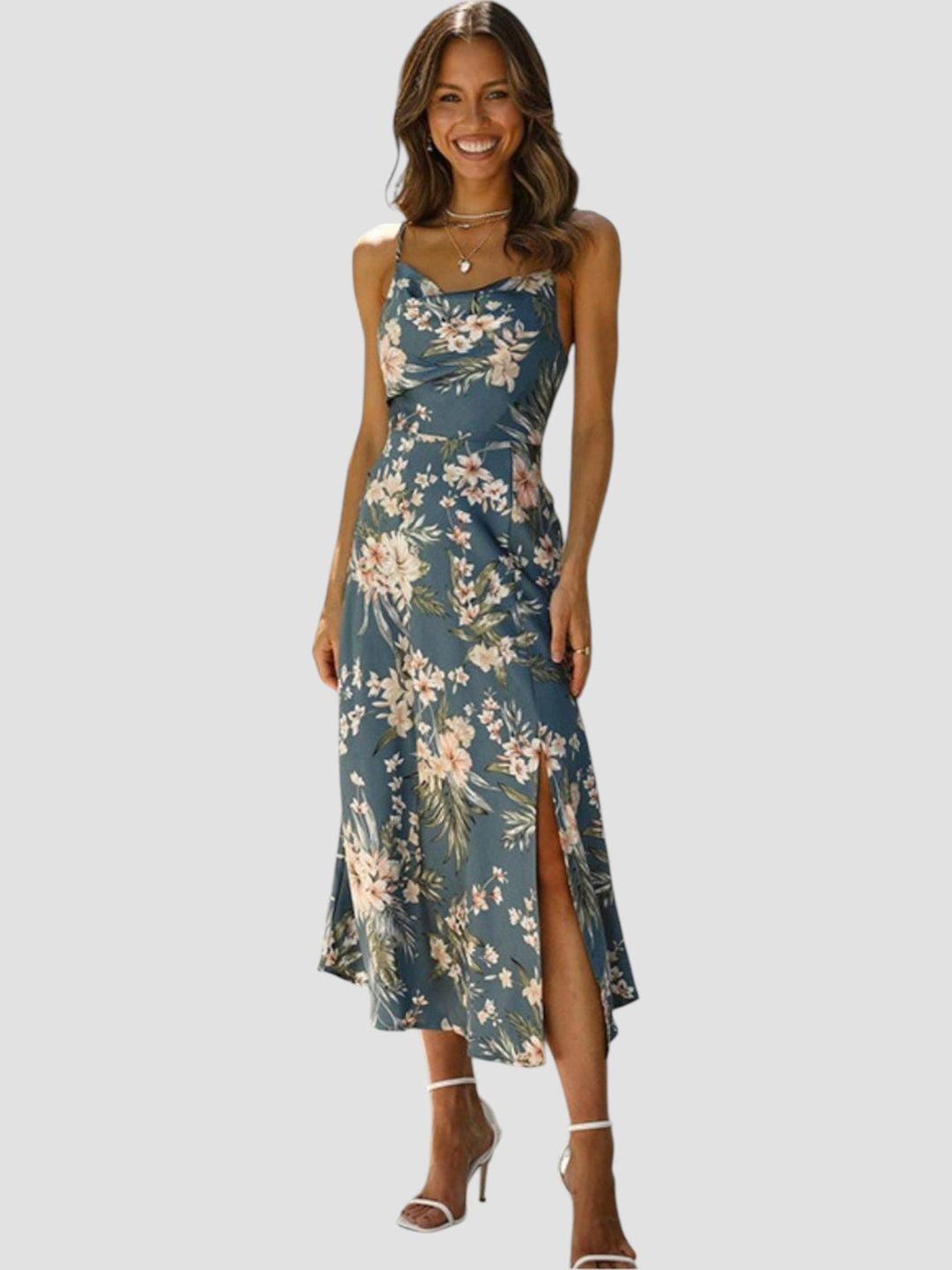 Luella – Floral Print Midi Dress for Women