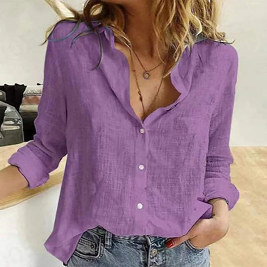 Merete – Lightweight Linen Button-Up Shirt for Women