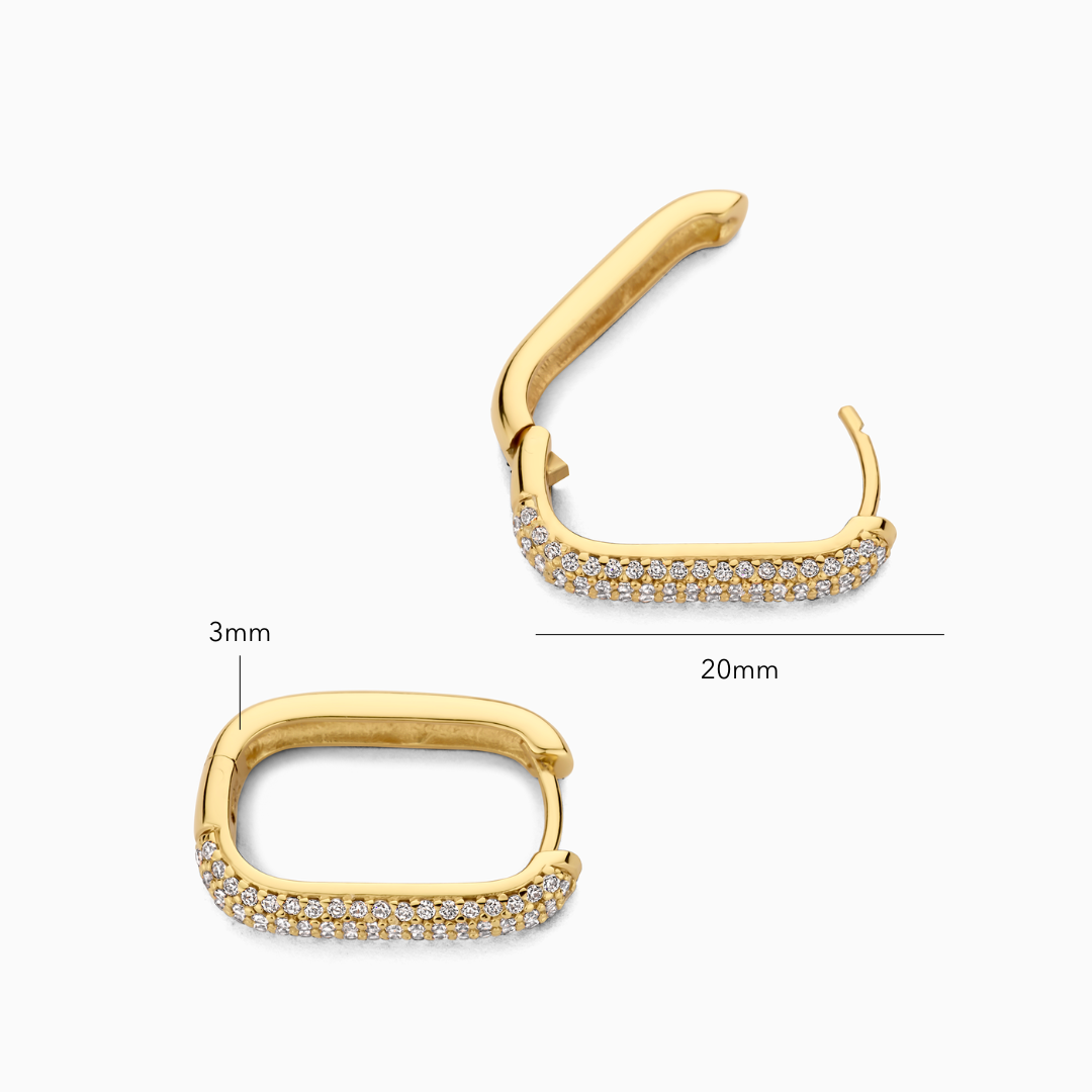 Elsie – Gold Pavé Hoop Earrings