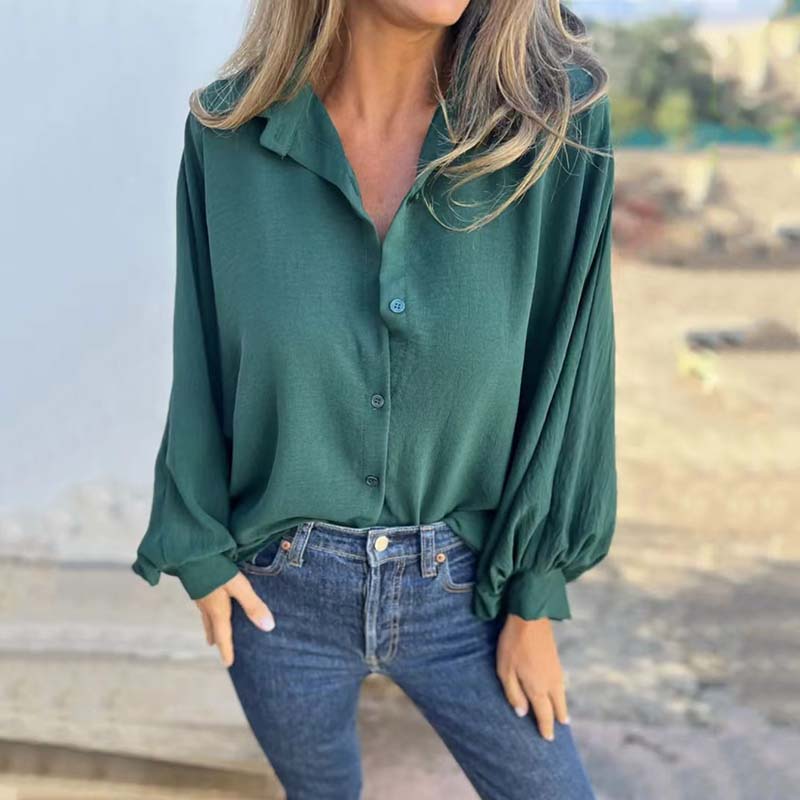 Sapir – Satin Button-Up Blouse for Women