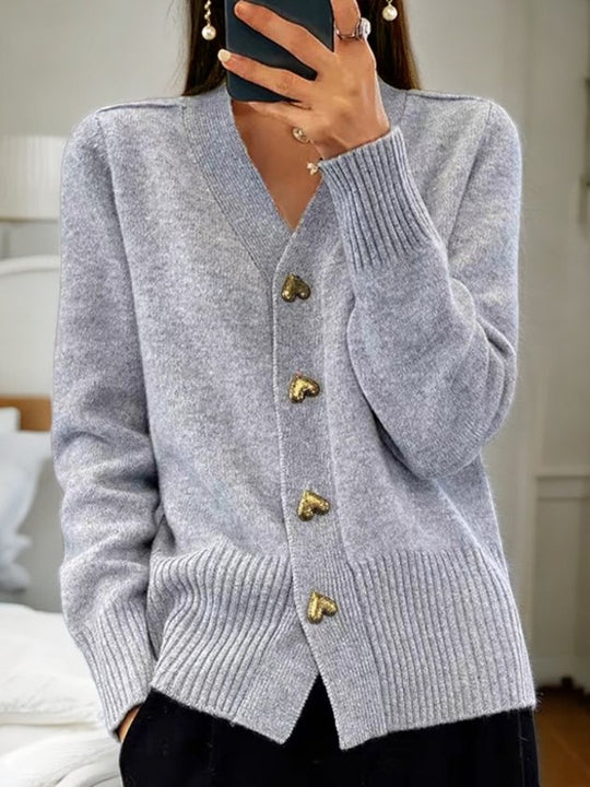 Daveigh – Button-Down Knit Cardigan for Women