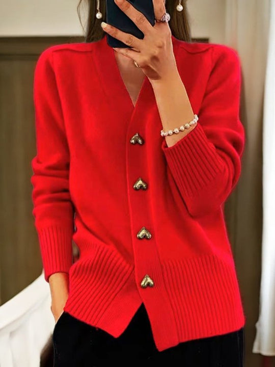Daveigh – Button-Down Knit Cardigan for Women