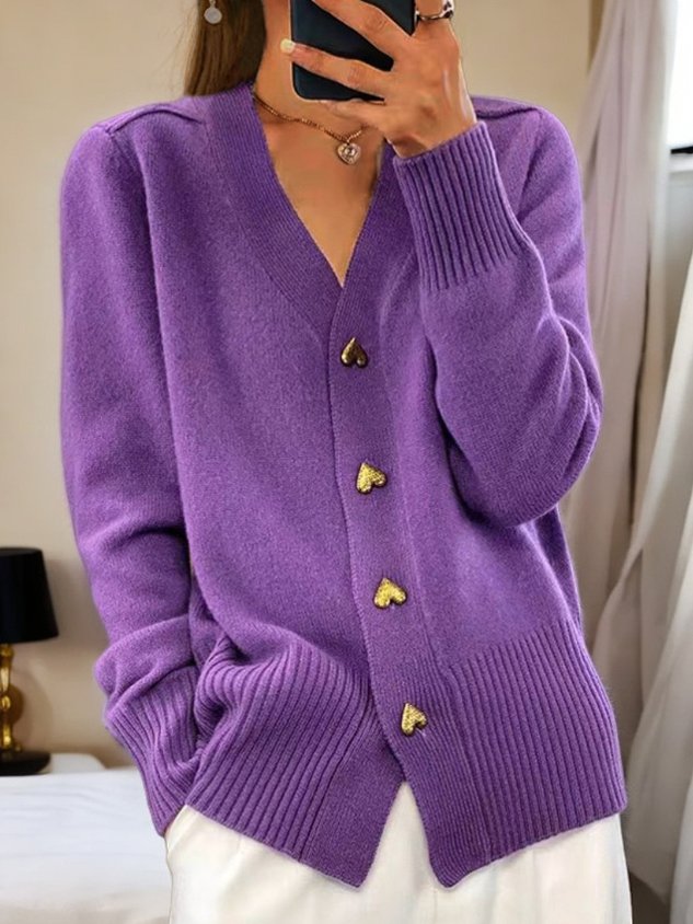 Daveigh – Button-Down Knit Cardigan for Women