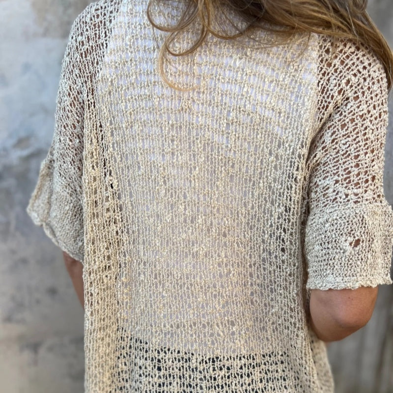 Gia – Open Knit Button Cardigan for Women