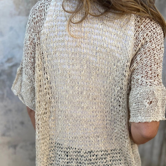 Gia – Open Knit Button Cardigan for Women