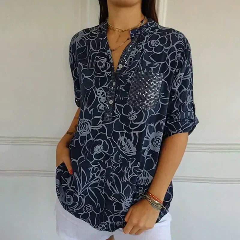 Navaria – Garden Sketch Tunic Blouse