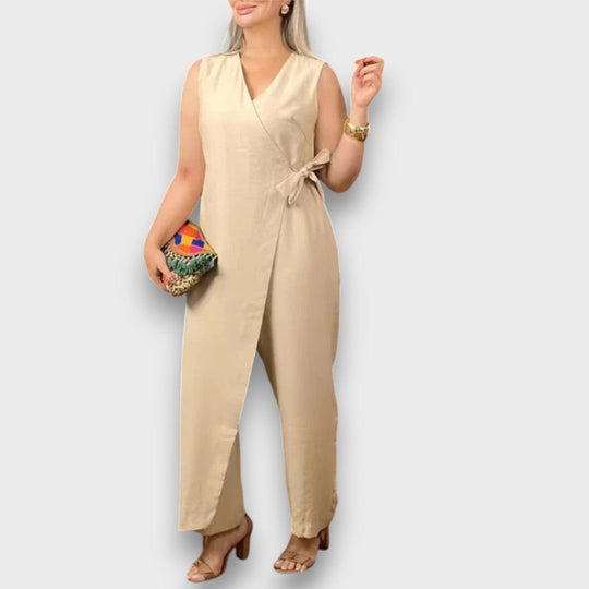 Zafina – Wrap Jumpsuit with Waist Tie