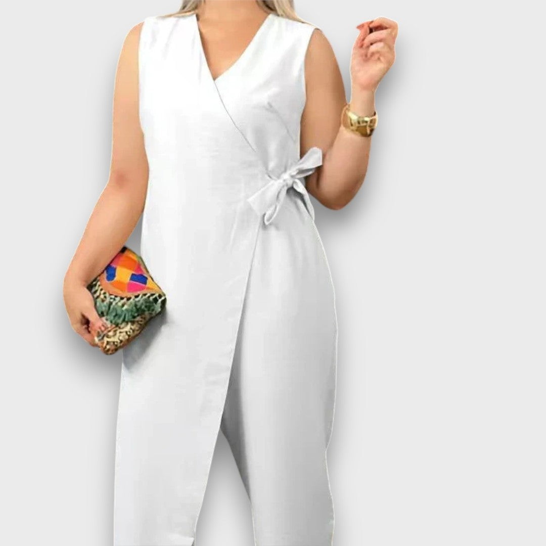 Zafina – Wrap Jumpsuit with Waist Tie