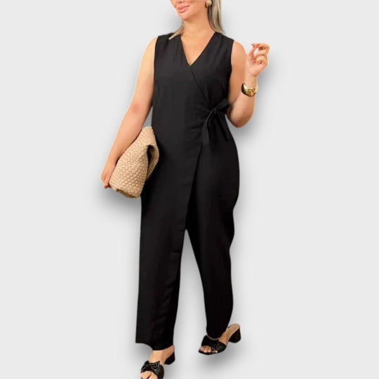 Zafina – Wrap Jumpsuit with Waist Tie