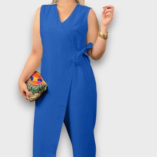 Zafina – Wrap Jumpsuit with Waist Tie