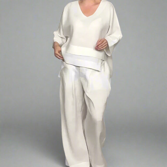 Milanie – Luxe Two-Piece Wide-Leg Lounge Set for Women