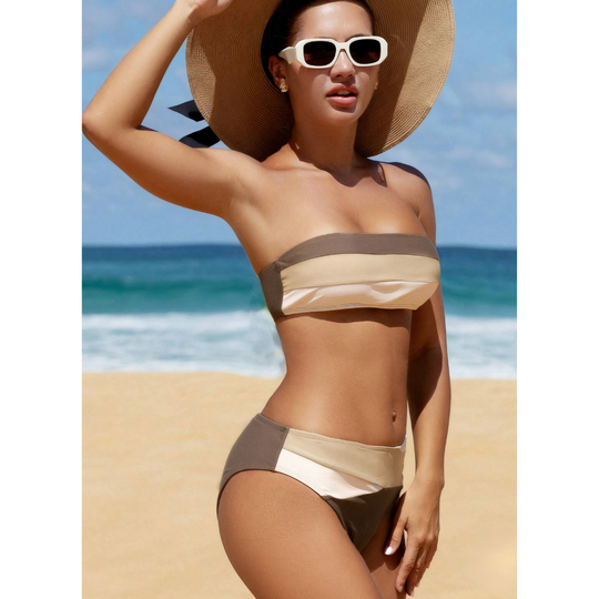 Brielle – Colorblock Bandeau Bikini Set