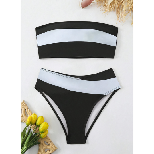 Brielle – Colorblock Bandeau Bikini Set
