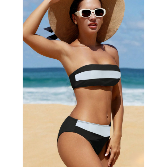 Brielle – Colorblock Bandeau Bikini Set