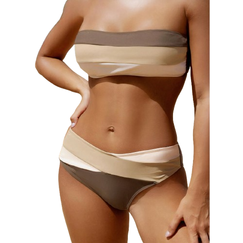 Brielle – Colorblock Bandeau Bikini Set