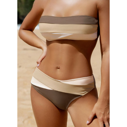 Brielle – Colorblock Bandeau Bikini Set