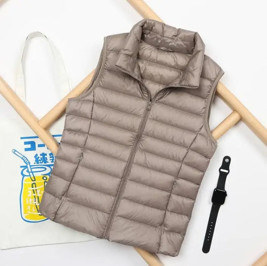 Celestia |  Luxe White Duck‑Feather Vest