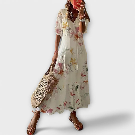 Yvana – Boho Maxi Dress with Ethnic Pattern