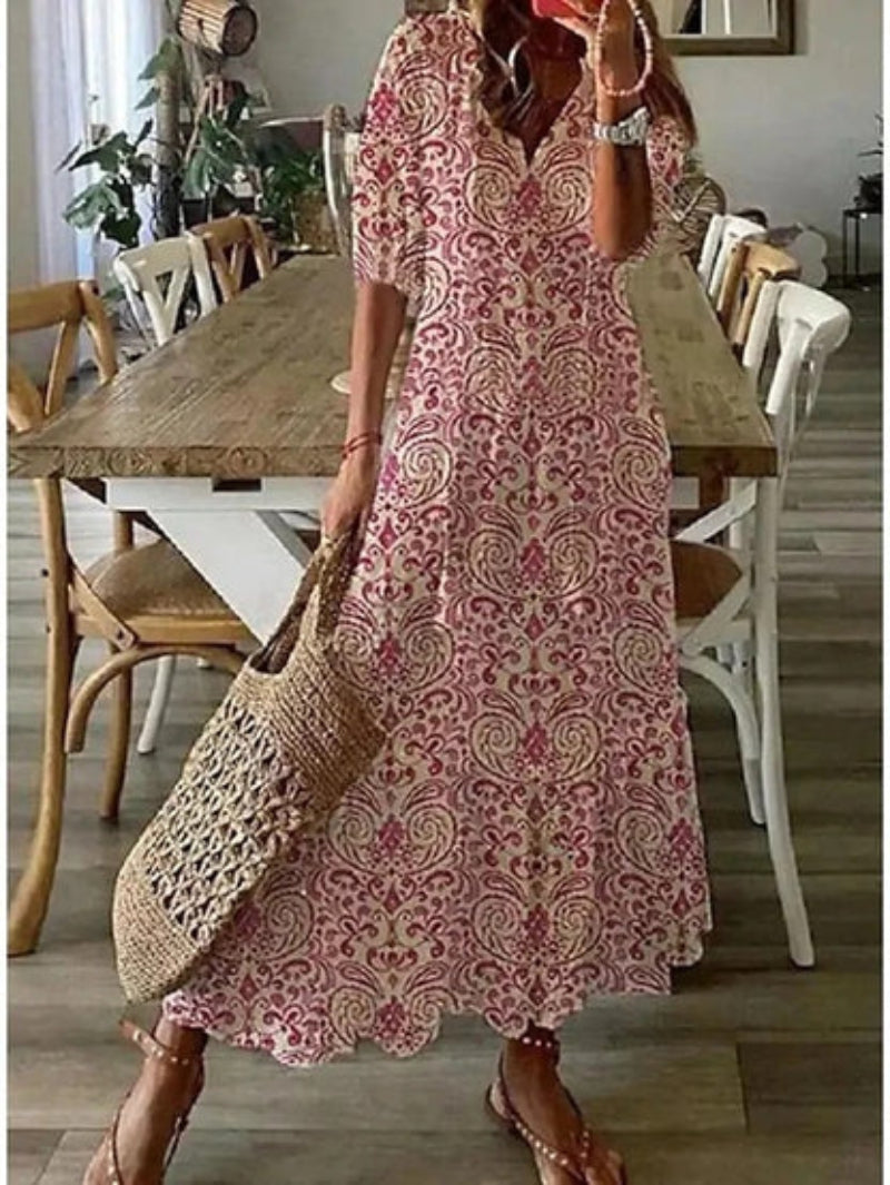 Zairine – Bohemian Print Maxi Dress