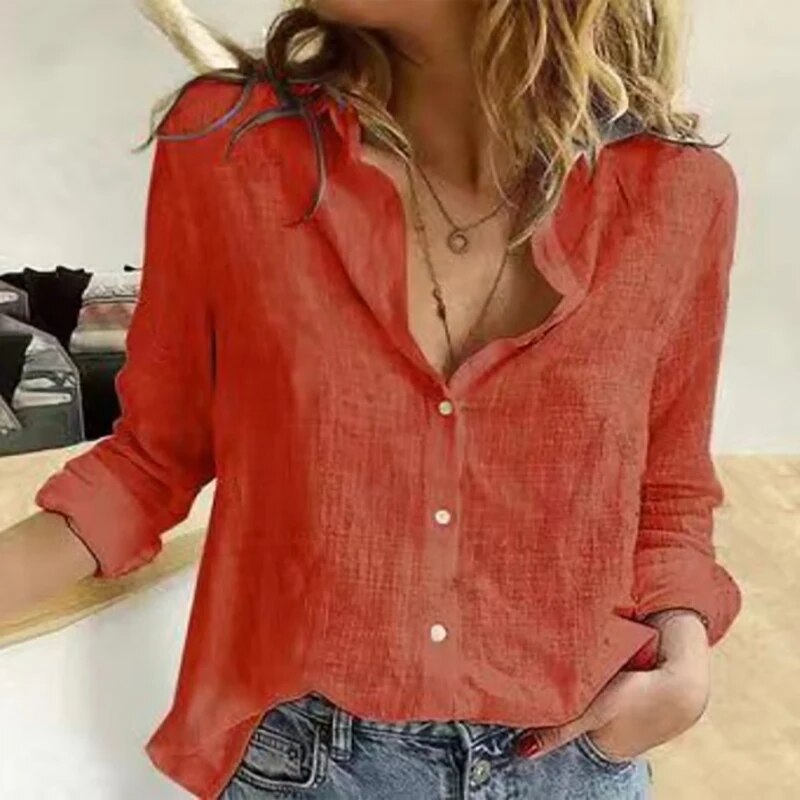 Merete – Lightweight Linen Button-Up Shirt for Women