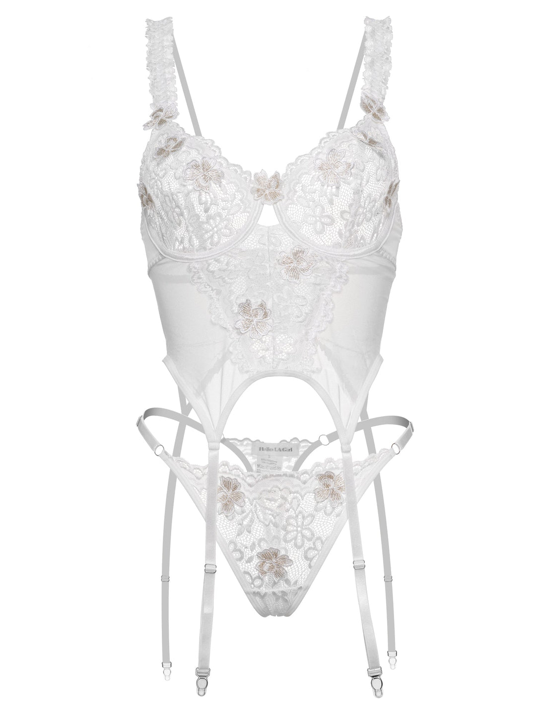 Noelle – Embroidered Lace Corset Set for Women