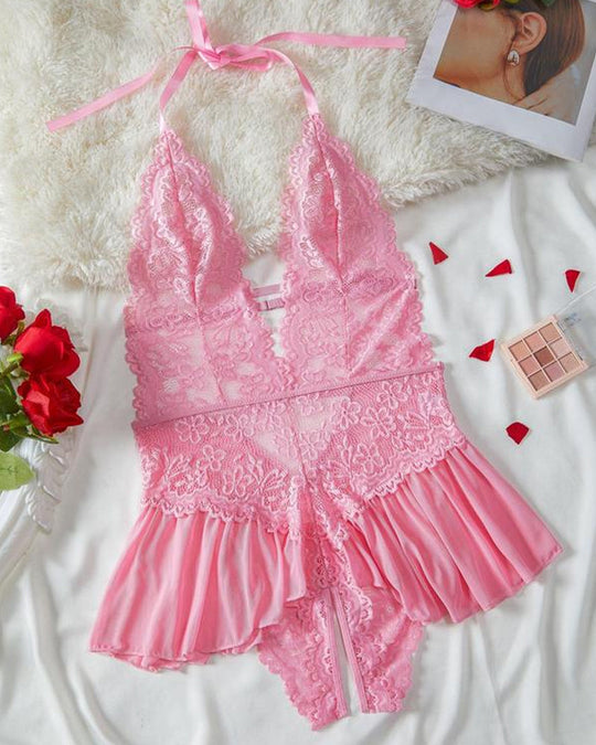 Emiliana – Lace Halter Babydoll Lingerie for Women