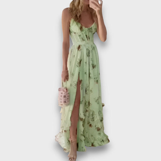 Nea – Long Floral Dress with Flowing Silhouette